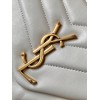 Saint Laurent LouLou Medium Chain Bag In White Quilted Calfskin