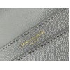 Saint Laurent Cassandra Medium Chain Bag In White Grained Leather