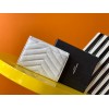 Saint Laurent Cassandre Small Envelope Wallet in White Matelasse Leather