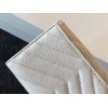 Saint Laurent Cassandre Small Envelope Wallet in White Matelasse Leather