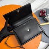 Saint Laurent Sunset Medium Top Handle Bag In Noir Calfskin