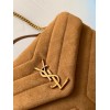 Saint Laurent LouLou Small Chain Bag In Brown Suede Leather
