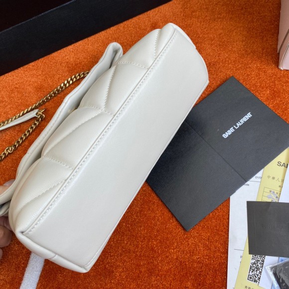 Saint Laurent Puffer Toy Bag In White Quilted Lambskin Saint Laurent Puffer Toy Bag In White Quilted Lambskin