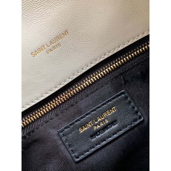 Saint Laurent Puffer Toy Bag In White Quilted Lambskin Saint Laurent Puffer Toy Bag In White Quilted Lambskin