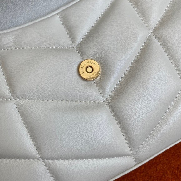 Saint Laurent Puffer Toy Bag In White Quilted Lambskin Saint Laurent Puffer Toy Bag In White Quilted Lambskin