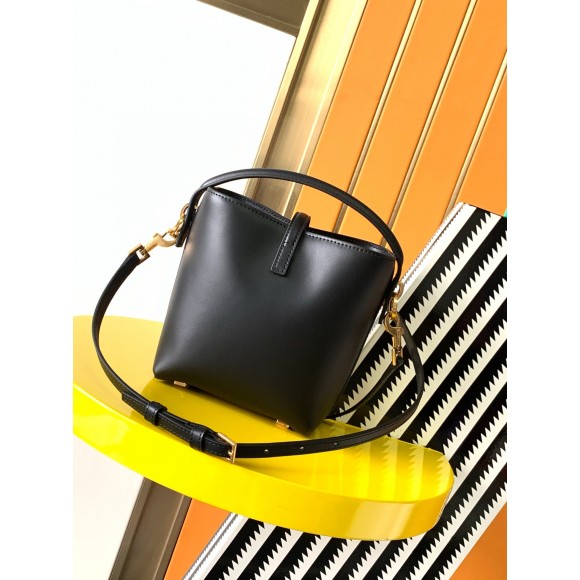 Saint Laurent Le 37 Mini Bucket Bag in Black Leather