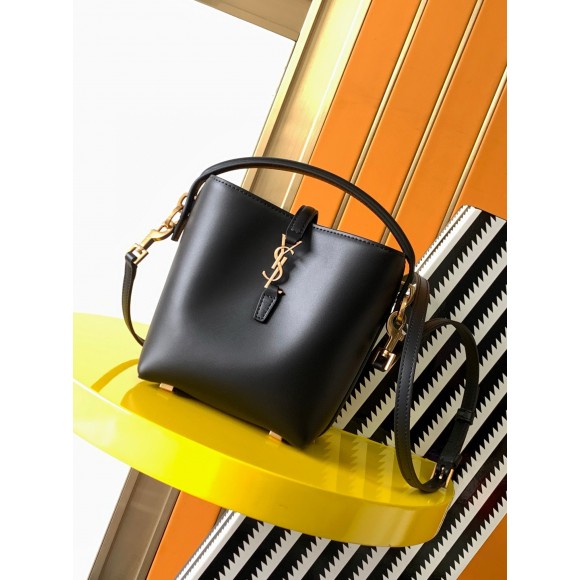 Saint Laurent Le 37 Mini Bucket Bag in Black Leather