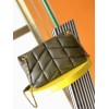 Saint Laurent Puffer Small Chain Bag In Army Green Lambskin