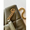 Saint Laurent Puffer Small Chain Bag In Army Green Lambskin