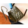 Saint Laurent Puffer Small Chain Bag In Army Green Lambskin