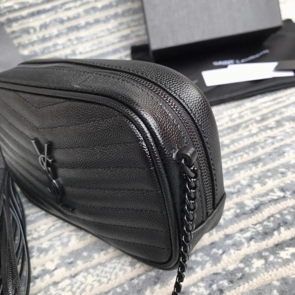 Saint Laurent Lou Mini Bag In Noir Calfskin