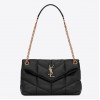 Saint Laurent Puffer Small Chain Bag In Black Lambskin