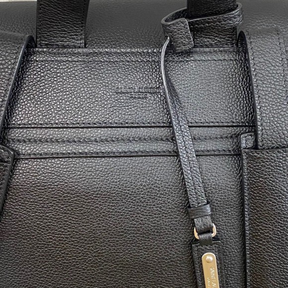 Saint Laurent Sac De Jour Backpack In Black Grained Leather