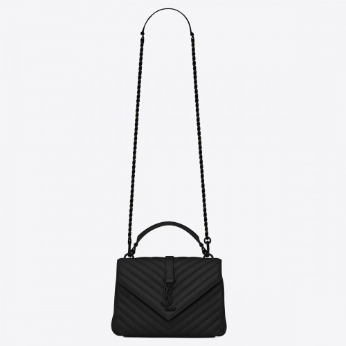 Saint Laurent College Medium Chain Bag with Black Hardware