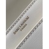 Saint Laurent Sunset Medium Chain Bag In White Calfskin