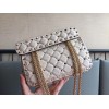 Valentino Rockstud Spike Small Bag In White Nappa Lambskin