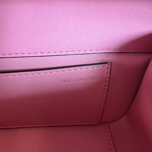 Valentino Loco Large Shoulder Bag In Pink Calfskin