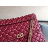Valentino Rockstud Spike Large Bag In Red Nappa Lambskin