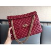 Valentino Rockstud Spike Large Bag In Red Nappa Lambskin