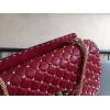 Valentino Rockstud Spike Large Bag In Red Nappa Lambskin