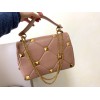 Valentino Roman Stud Large Chain Bag In Rose Cannelle Nappa Leather