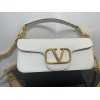 Valentino Loco Large Shoulder Bag In White Calfskin