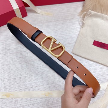 Valentino VLogo Reversible Belt 30mm in Brown and Black Calfskin Valentino VLogo Reversible Belt 30mm in Brown and Black Calfskin