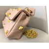 Valentino Roman Stud Medium Chain Bag In Rose Cannelle Nappa Leather