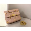 Valentino Roman Stud Medium Chain Bag In Rose Cannelle Nappa Leather