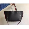 Valentino Rockstud Medium Reversible Tote Black