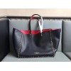 Valentino Rockstud Medium Reversible Tote Black