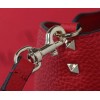 Valentino Rockstud Medium Tote In Red Grained Leather