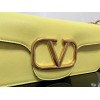 Valentino Loco Large Shoulder Bag In Yellow Calfskin