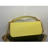 Valentino Loco Large Shoulder Bag In Yellow Calfskin