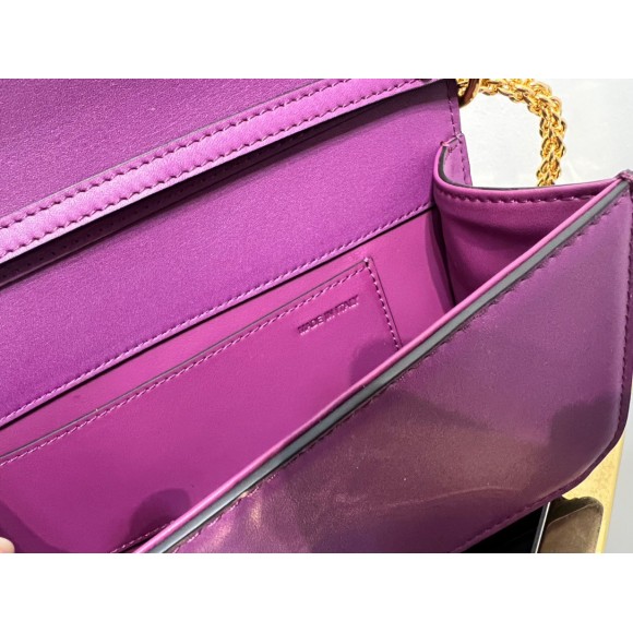 Valentino Loco Large Shoulder Bag In Purple Calfskin