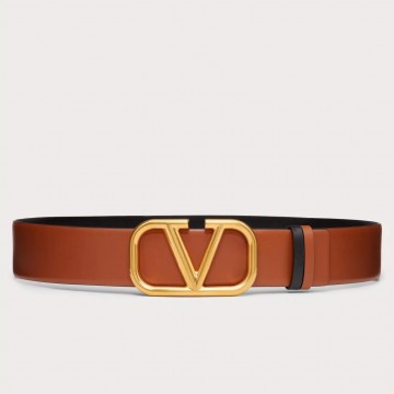 Valentino VLogo Reversible Belt 40mm in Brown and Black Calfskin Valentino VLogo Reversible Belt 40mm in Brown and Black Calfskin