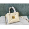 Valentino One Stud Top Handle Bag In White Nappa Leather