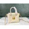 Valentino One Stud Top Handle Bag In White Nappa Leather