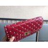 Valentino Rockstud Spike Crossbody Clutch Bag In Red Lambskin