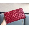 Valentino Rockstud Spike Crossbody Clutch Bag In Red Lambskin