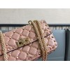 Valentino Rockstud Spike Small Bag In Poudre Nappa Lambskin