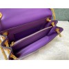 Valentino Stud Sign Shoulder Bag In Purple Nappa Leather