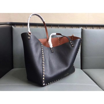 Valentino Rockstud Medium Reversible Tote Bag Noir Valentino Rockstud Medium Reversible Tote Bag Noir
