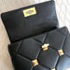 Valentino Roman Stud Medium Chain Bag In Black Nappa Leather
