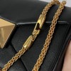 Valentino One Stud Chain Bag In Black Nappa Leather