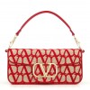 Valentino Large Loco Shoulder Bag in Red Toile Iconographe