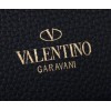 Valentino Rockstud Medium Tote In Black Grained Leather