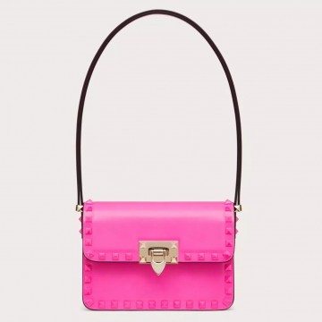 Valentino Rockstud23 Small Shoulder Bag in Pink Calfskin