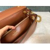 Valentino Stud Sign Shoulder Bag In Brown Nappa Leather