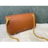Valentino Stud Sign Shoulder Bag In Brown Nappa Leather